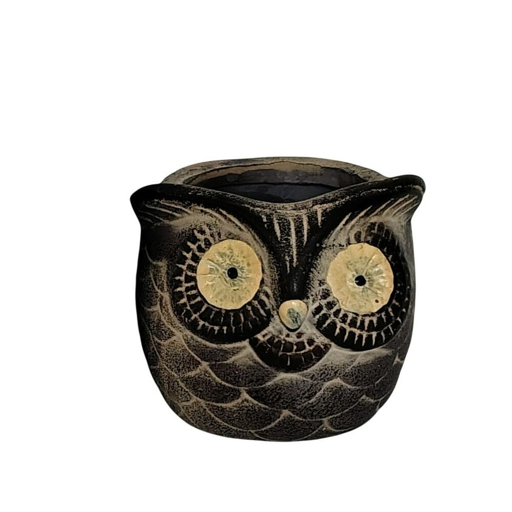 Woodwick Owl Candle Autumn Festival Scent NEW Ceramic Pottery Holder Collectible